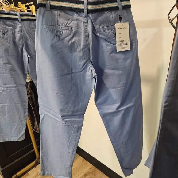 Prinston Chinos Boys Blue Pants w Belt US 10 - Picture 3 of 3